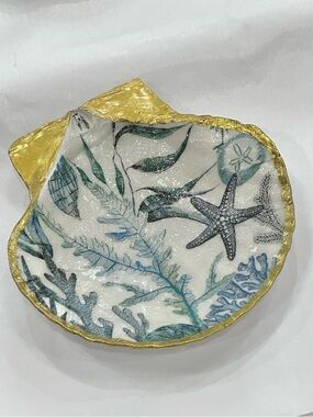 Hand Crafted Sea Life Trinket Shell Dish